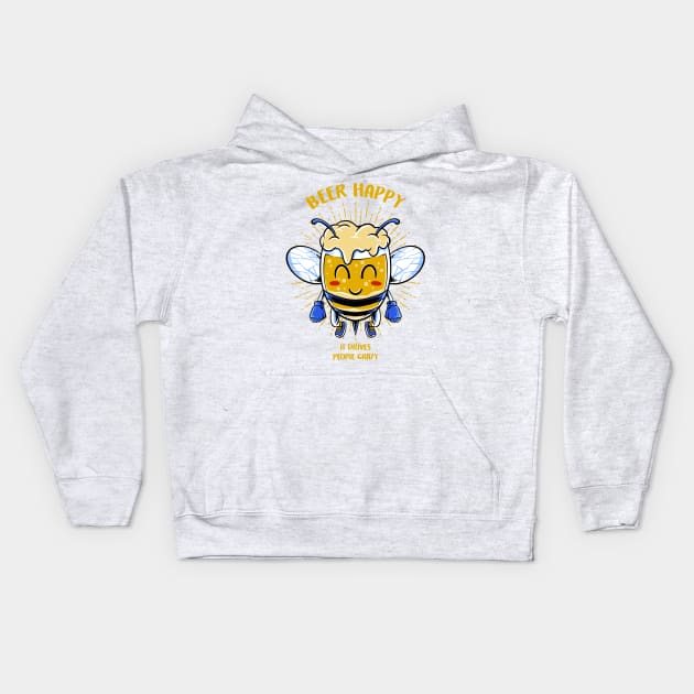 smiling beer Kids Hoodie by spoilerinc